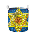 Stained Glass Star of David Print Collapsible Laundry Basket