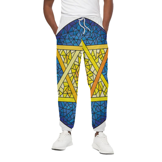 Stained Glass Star of David Print Cotton Pants