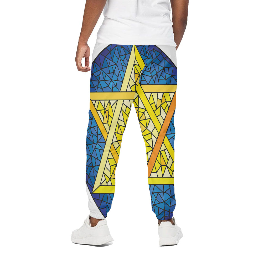 Stained Glass Star of David Print Cotton Pants