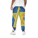 Stained Glass Star of David Print Cotton Pants