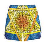 Stained Glass Star of David Print Cotton Shorts