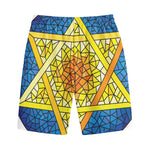Stained Glass Star of David Print Cotton Shorts