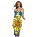 Stained Glass Star of David Print Cross Back Cami Dress