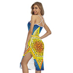 Stained Glass Star of David Print Cross Back Cami Dress