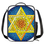Stained Glass Star of David Print Crossbody Lunch Bag