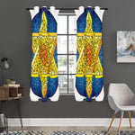 Stained Glass Star of David Print Curtain
