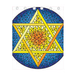 Stained Glass Star of David Print Curtain