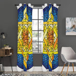 Stained Glass Star of David Print Curtain