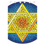 Stained Glass Star of David Print Curtain