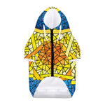 Stained Glass Star of David Print Dog Zip Up Hoodie