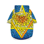 Stained Glass Star of David Print Dog Zip Up Hoodie