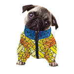 Stained Glass Star of David Print Dog Zip Up Jacket
