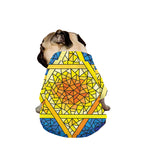 Stained Glass Star of David Print Dog Zip Up Jacket