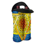 Stained Glass Star of David Print Double Neoprene Wine Tote