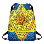 Stained Glass Star of David Print Drawstring Backpack