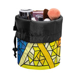 Stained Glass Star of David Print Drawstring Makeup Bag