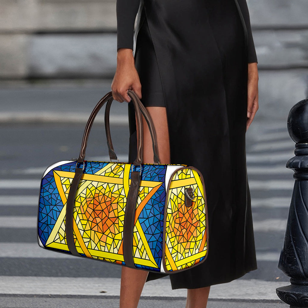 Stained Glass Star of David Print Duffle Bag