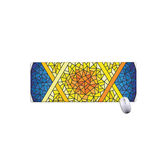 Stained Glass Star of David Print Extended Mouse Pad