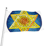 Stained Glass Star of David Print Flag