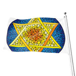 Stained Glass Star of David Print Flag