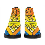 Stained Glass Star of David Print Flat Ankle Boots