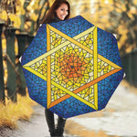 Stained Glass Star of David Print Foldable Umbrella
