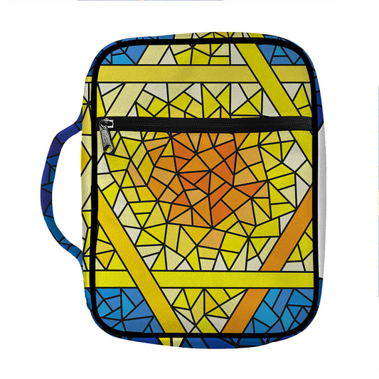Stained Glass Star of David Print Front Pocket Bible Bag