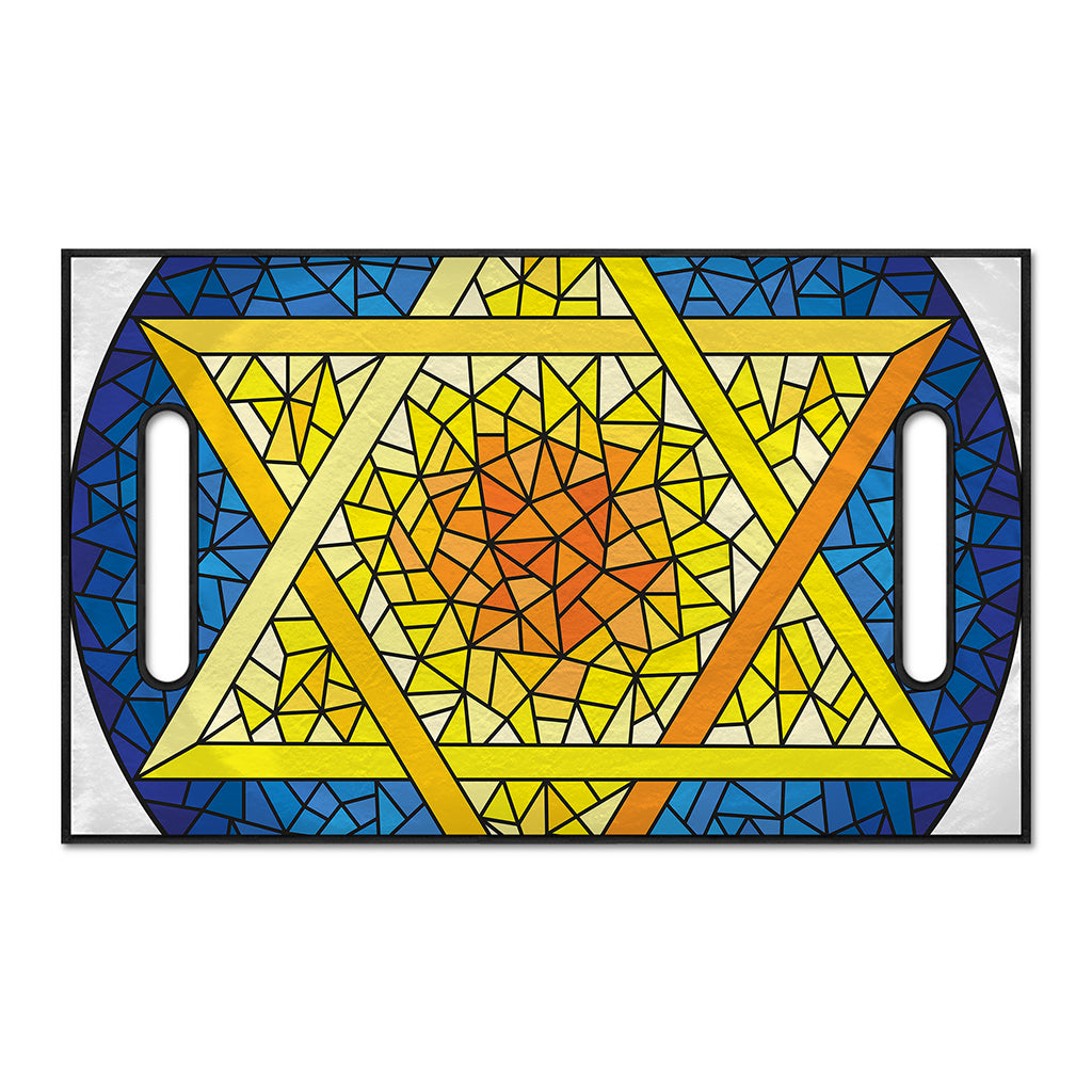 Stained Glass Star of David Print Golf Cart Seat Cover