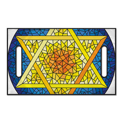 Stained Glass Star of David Print Golf Cart Seat Cover