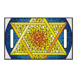 Stained Glass Star of David Print Golf Cart Seat Cover