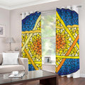 Stained Glass Star of David Print Grommet Curtains