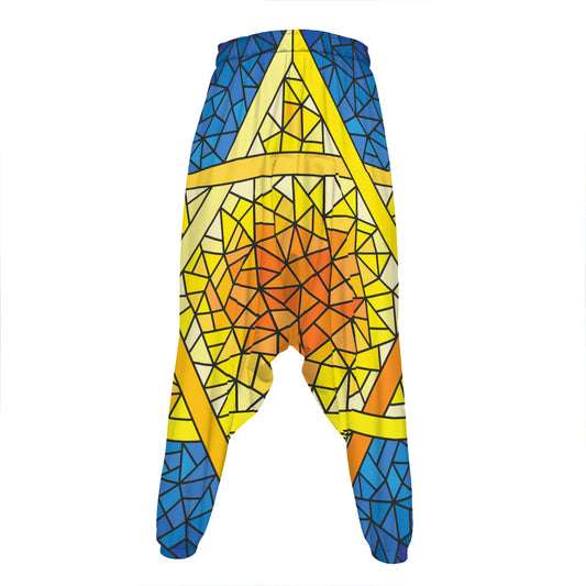 Stained Glass Star of David Print Hammer Pants