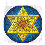 Stained Glass Star of David Print Hand Towel