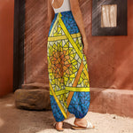 Stained Glass Star of David Print Harem Pants