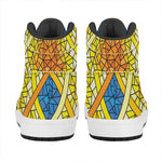Stained Glass Star of David Print High Top Leather Sneakers