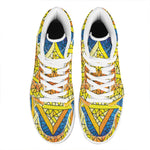 Stained Glass Star of David Print High Top Leather Sneakers