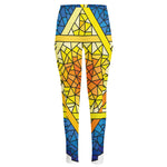 Stained Glass Star of David Print High-Waisted Pocket Leggings