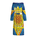 Stained Glass Star of David Print Hooded Bathrobe