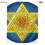 Stained Glass Star of David Print House Flag