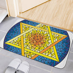 Stained Glass Star of David Print Indoor Door Mat