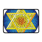 Stained Glass Star of David Print Kitchen Mat
