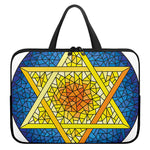 Stained Glass Star of David Print Laptop Sleeve With Handle