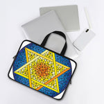 Stained Glass Star of David Print Laptop Sleeve With Handle