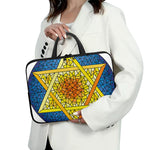 Stained Glass Star of David Print Laptop Sleeve With Handle