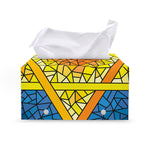 Stained Glass Star of David Print Leather Tissue Box Cover