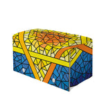 Stained Glass Star of David Print Leather Tissue Box Cover