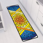 Stained Glass Star of David Print Long Kitchen Mat