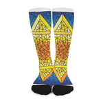 Stained Glass Star of David Print Long Socks