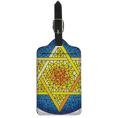 Stained Glass Star of David Print Luggage Tag