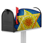 Stained Glass Star of David Print Mailbox Cover
